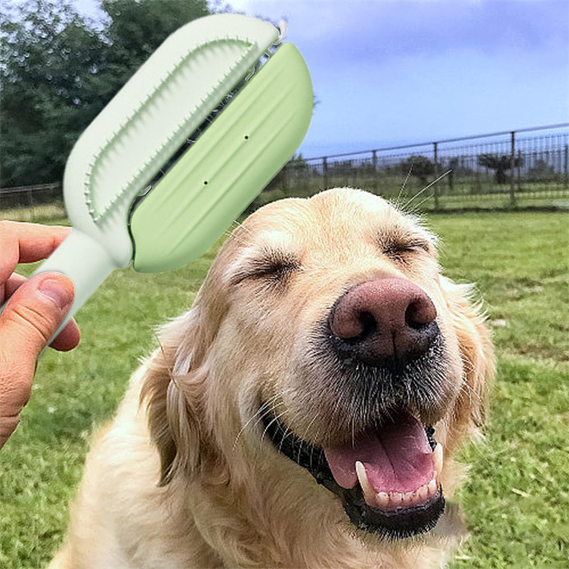  3-In-1 Self-Cleaning Pet Grooming Brush with Water Tank