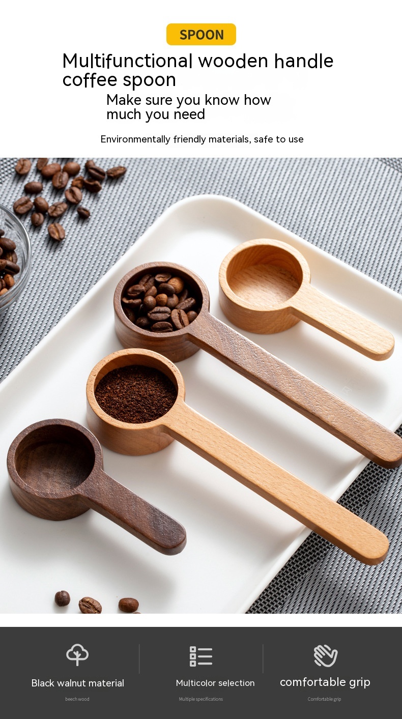 Black Walnut Wooden Long And Short Handle Coffee Spoon