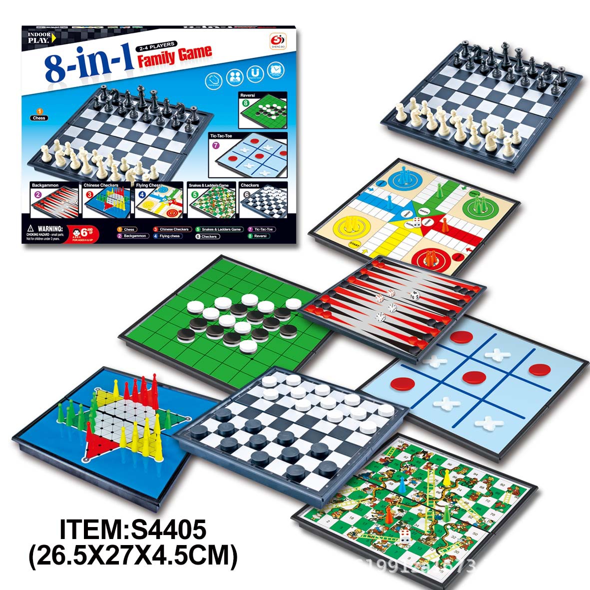 Title 2, Magnetic Foldable Board Game Checkers Backgammo...