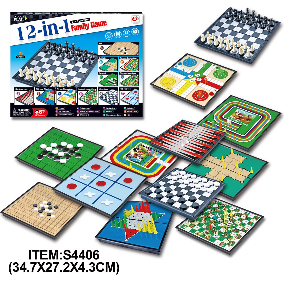 Title 3, Magnetic Foldable Board Game Checkers Backgammo...