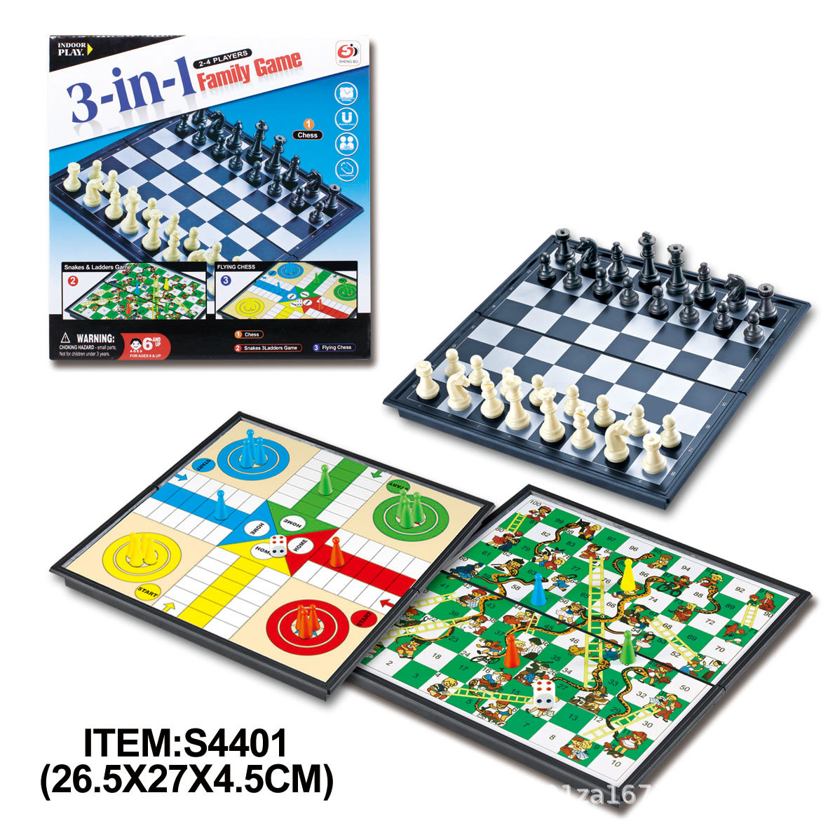 Title 4, Magnetic Foldable Board Game Checkers Backgammo...