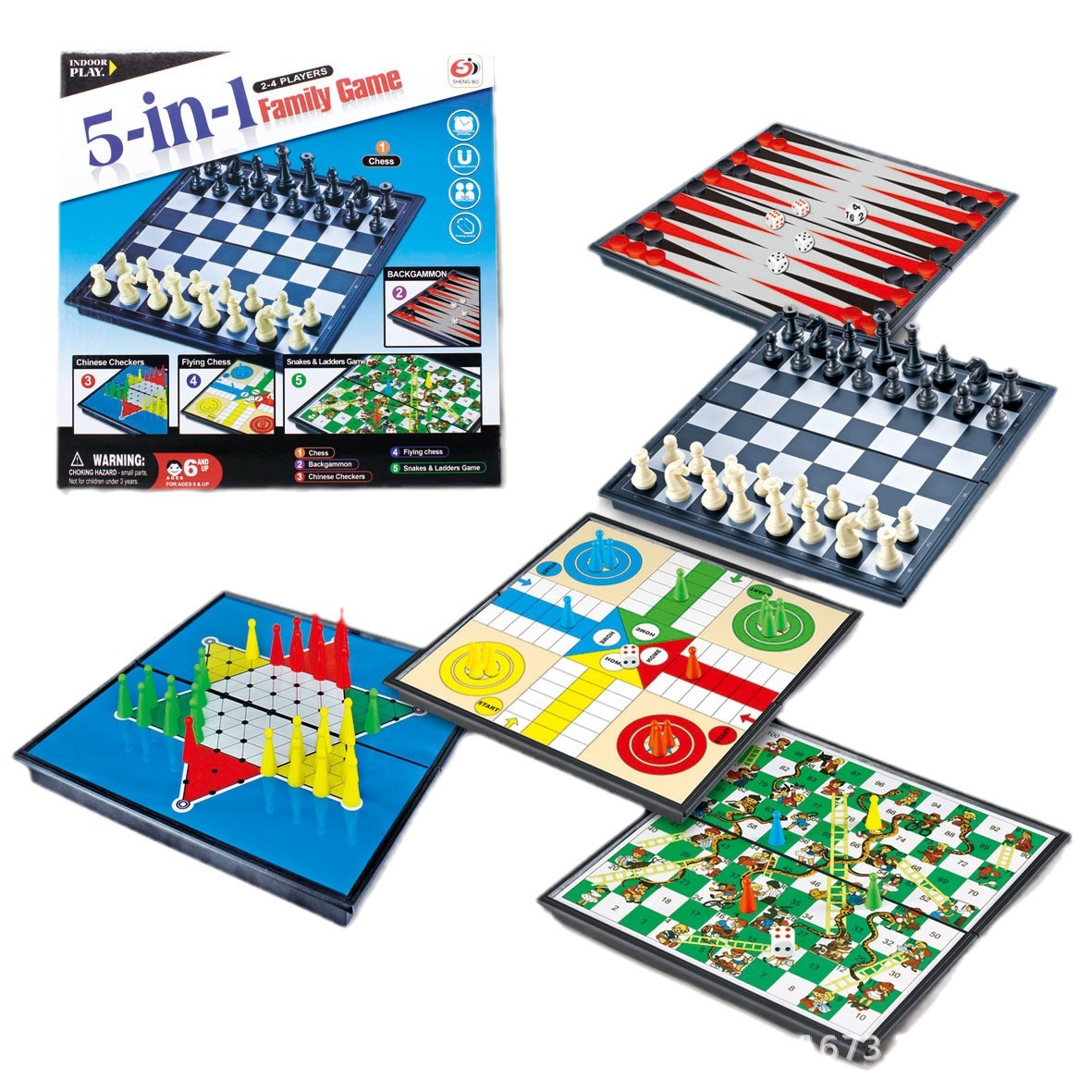 Title 5, Magnetic Foldable Board Game Checkers Backgammo...