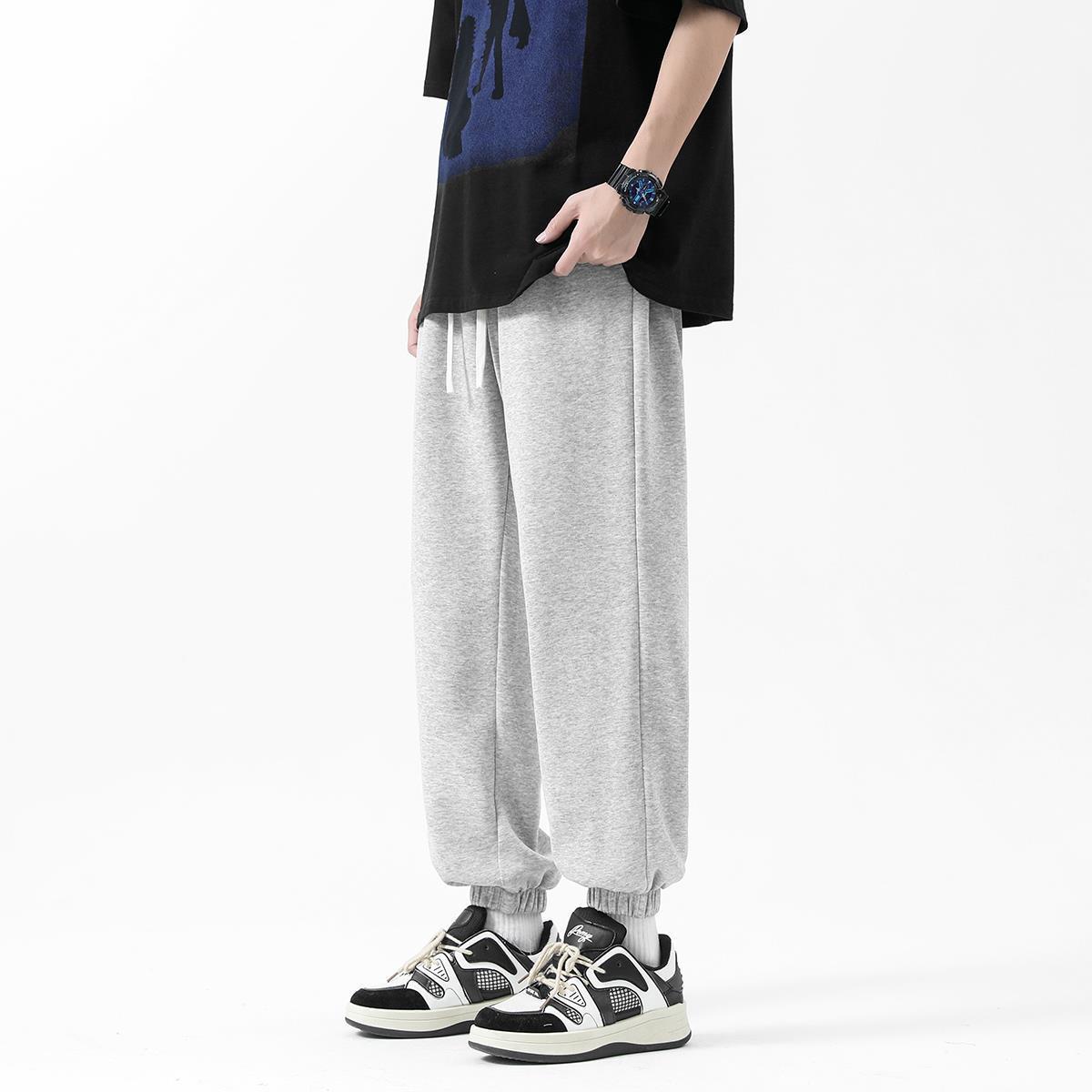 Hong Kong Style Loose Cropped Pants Solid Color Casual Fashion All-matching