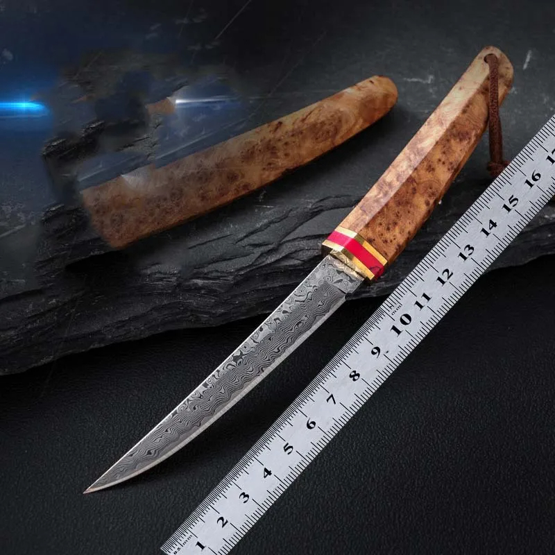 Title 4, New Damascus Steel Knife Handle Meat Knife