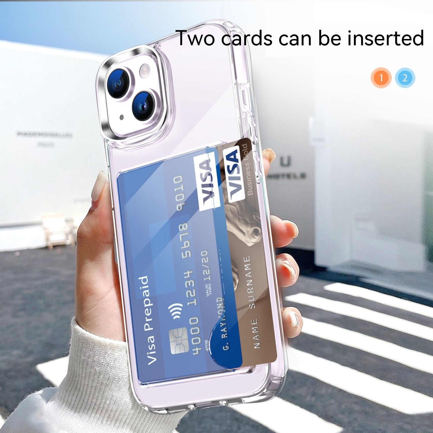 Acrylic Two-in-one Transparent Card Holder Phone Case - Image 6