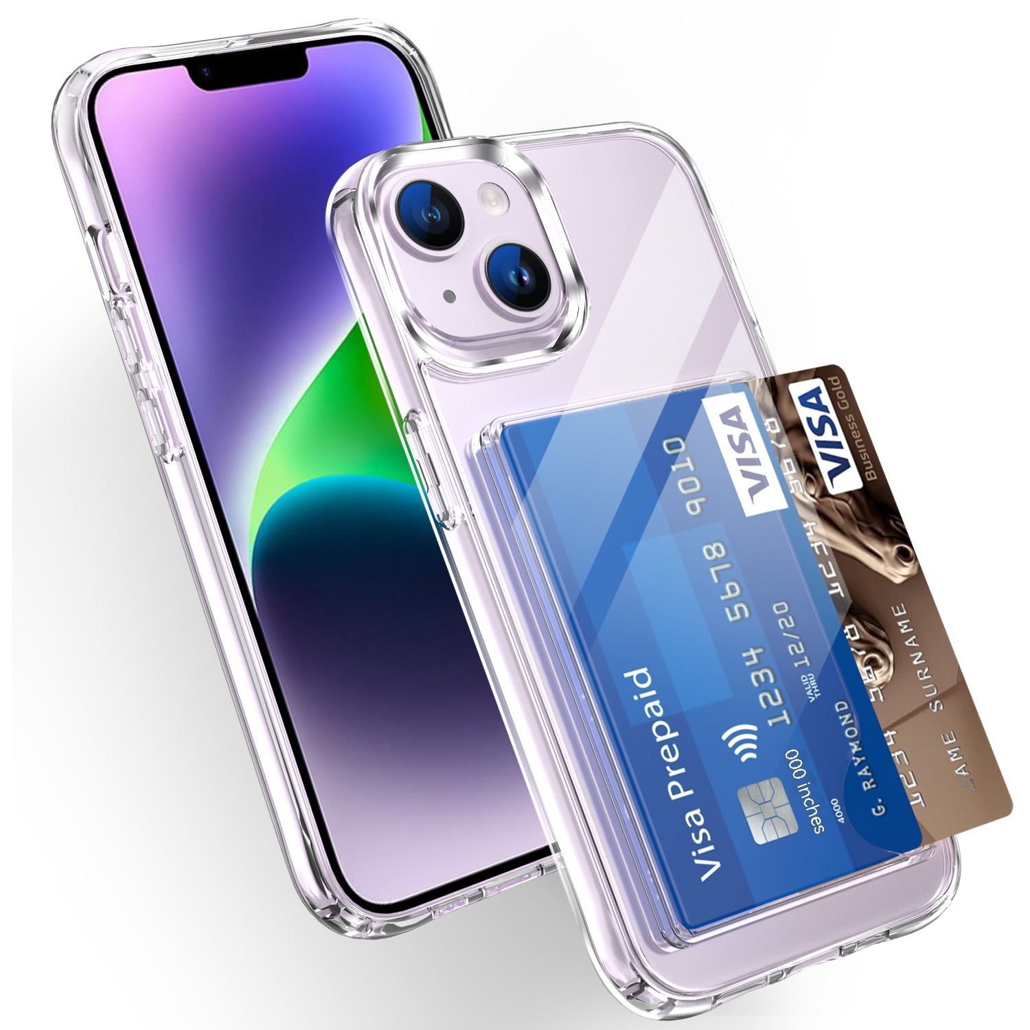 Acrylic Two-in-one Transparent Card Holder Phone Case - Image 17