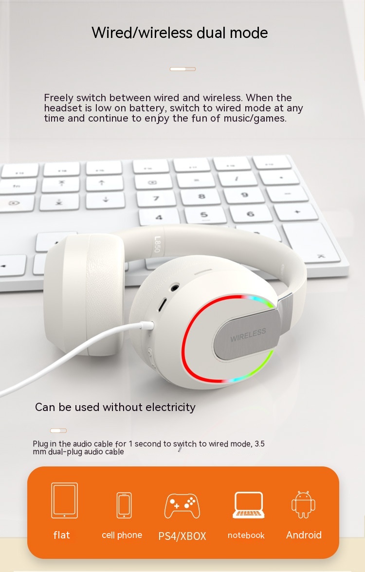 Bluetooth Headset Extra Bass Cellphone Radio Competition Gaming Headset - Image 20