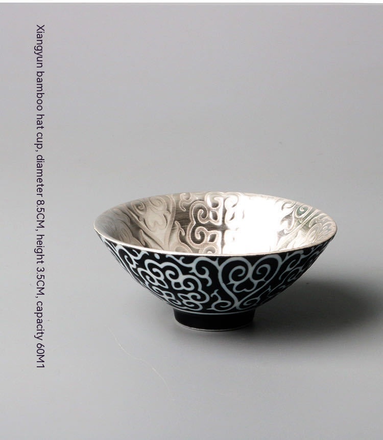 Title 3, Bamboo Hat 999 Sterling Silver Ceramic Cup