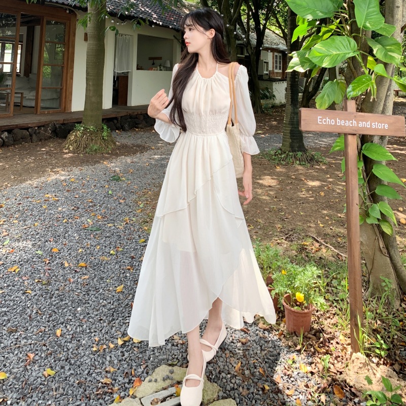 Halter Off-Shoulder Dress, picture 6 of 9