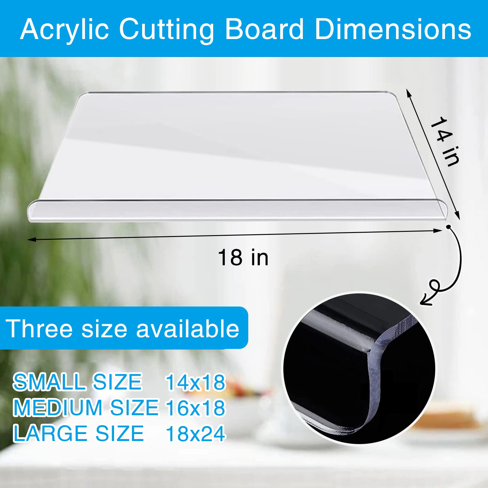 Title 5, Kitchen Transparent Non-slip Acrylic Chopping B...