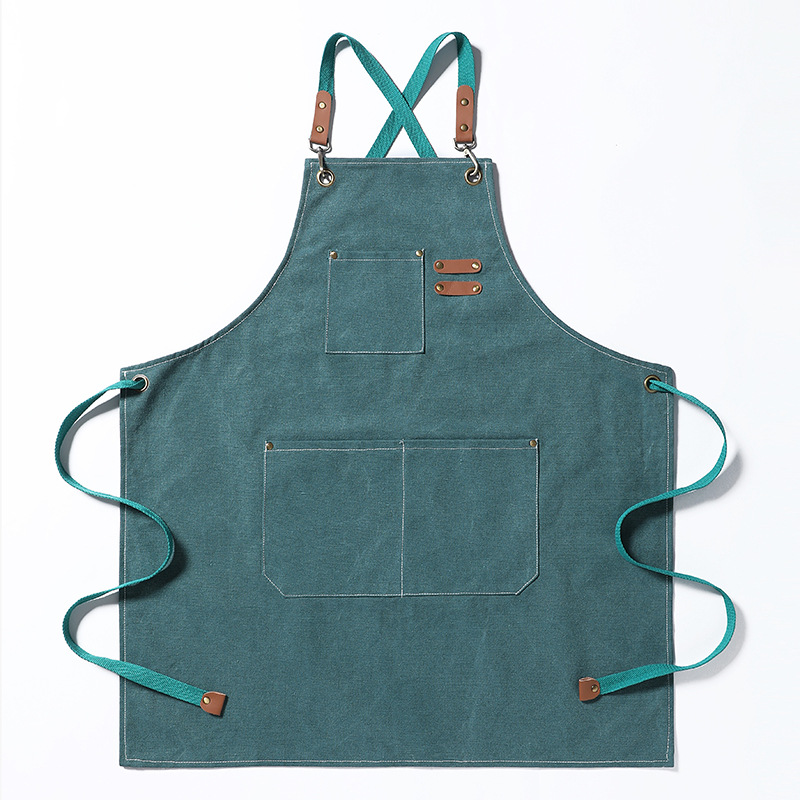 Title 1, Thickened Canvas Jean Apron Household Barista K...