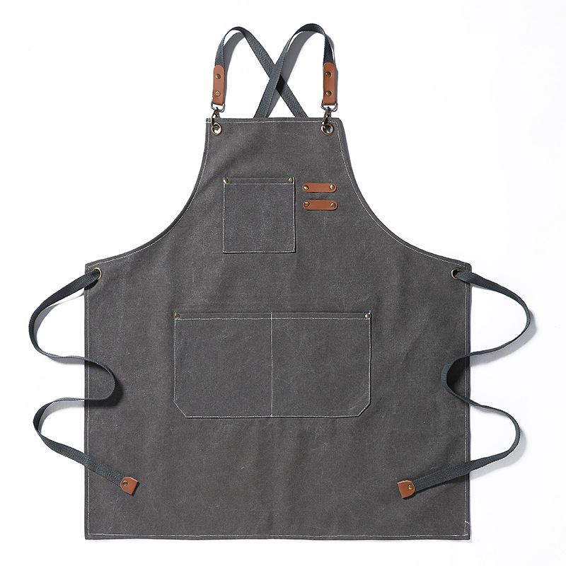 Title 3, Thickened Canvas Jean Apron Household Barista K...