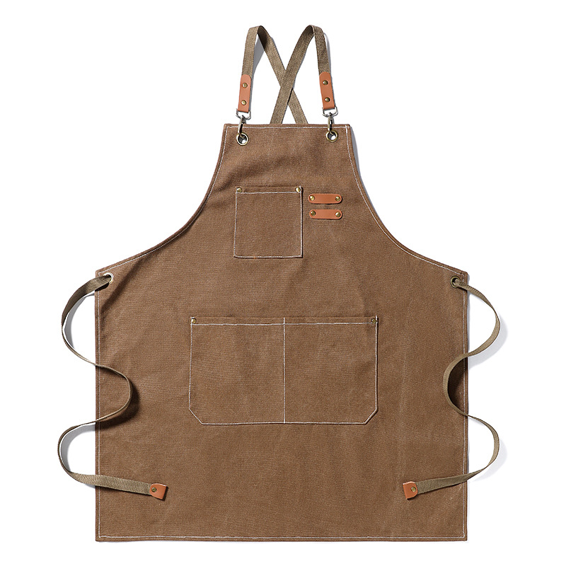 Title 4, Thickened Canvas Jean Apron Household Barista K...