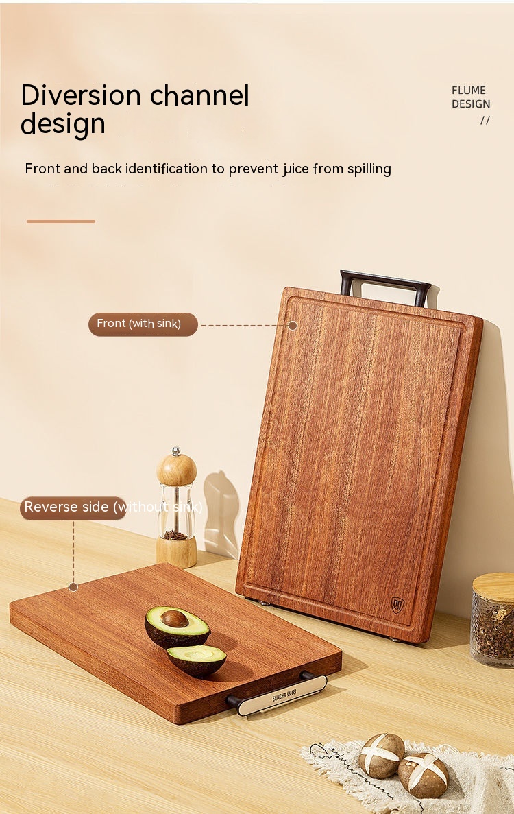 Title 2, Ebony Cutting Board Solid Wood Household Cuttin...