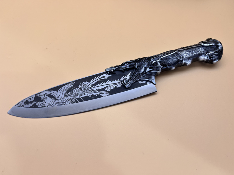 Title 2, Hand-forged boning knife like dragons flying an...