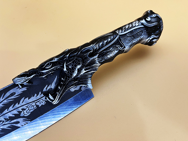 Title 6, Hand-forged boning knife like dragons flying an...