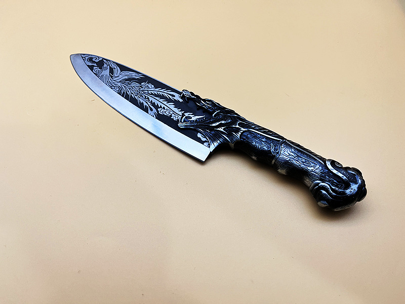 Title 8, Hand-forged boning knife like dragons flying an...