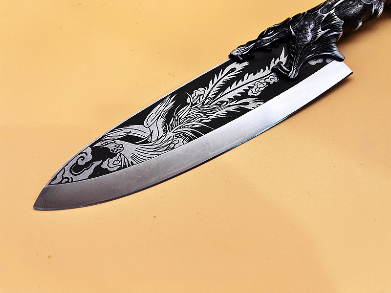 Title 9, Hand-forged boning knife like dragons flying an...