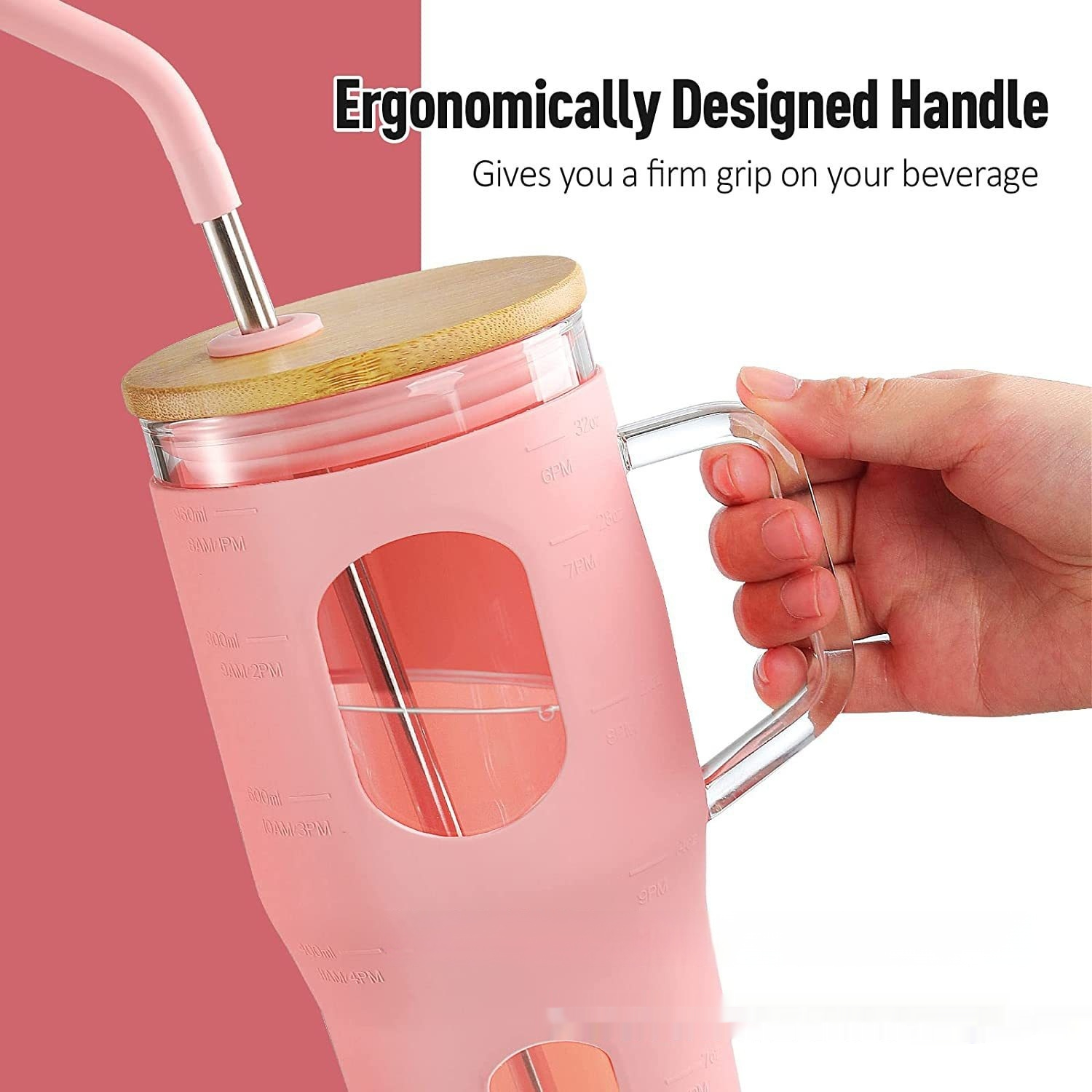 Title 6, New 32oz Glass Borosilicate Cup