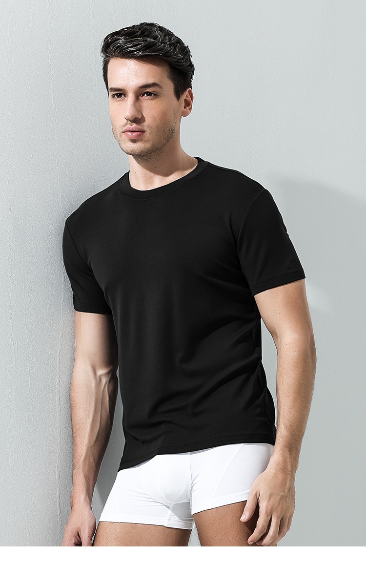 Title 4, T-shirt en modal manches courtes homme col rond...