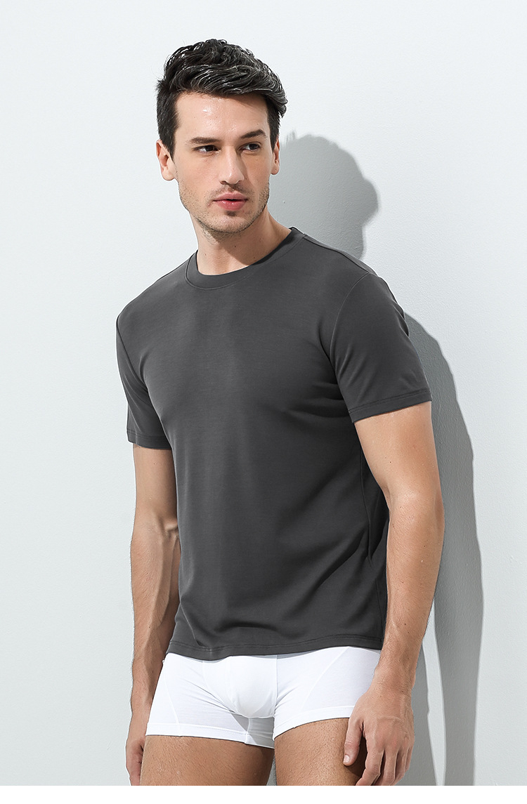 Title 5, T-shirt en modal manches courtes homme col rond...