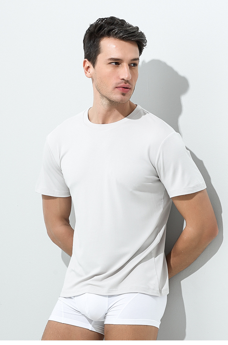 Title 8, T-shirt en modal manches courtes homme col rond...