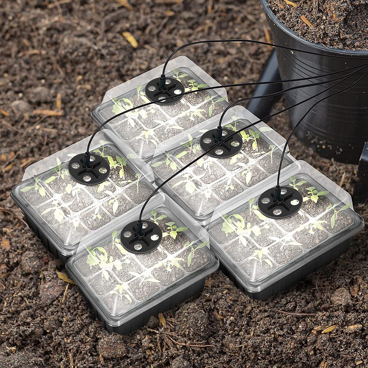 Title 10, 12-Cell Seedling Pot with Grow Lamp for Healthy...