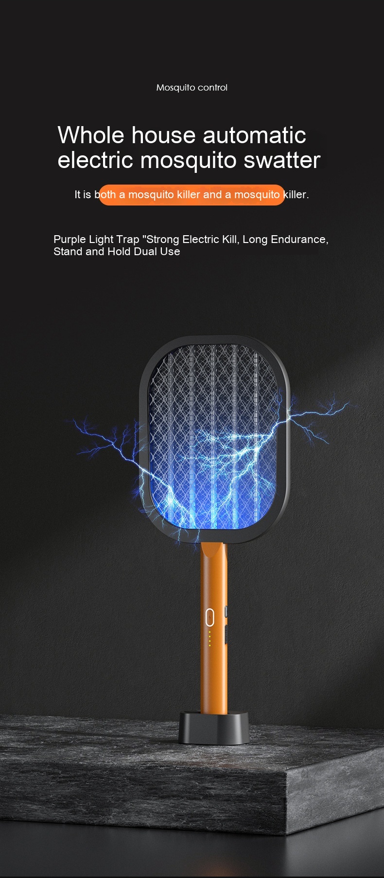 Mosquito Swatter Household Rechargeable Two-in-one