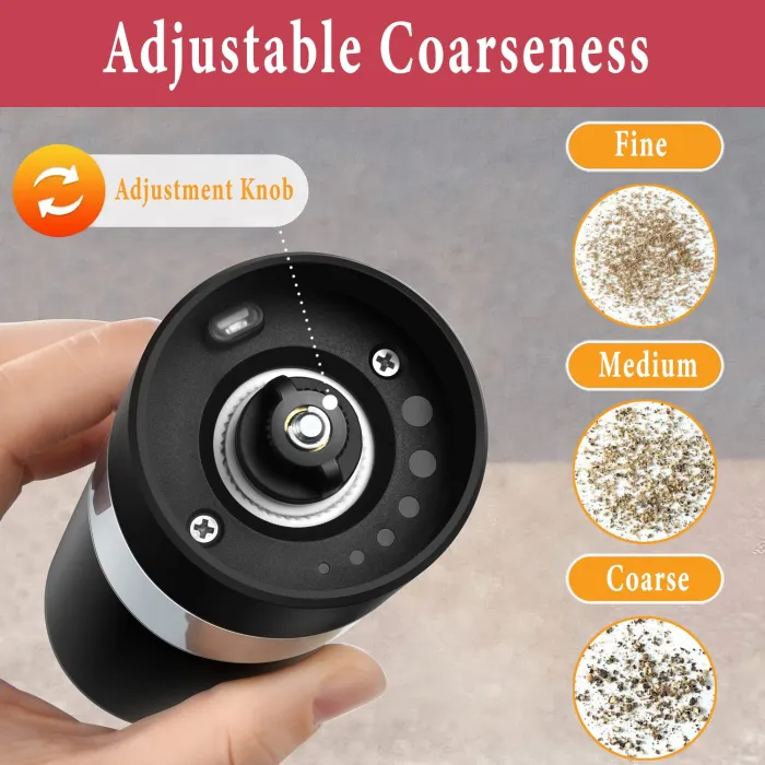 Rechargeable Electric Salt and Pepper Grinder Set - detail photo 3