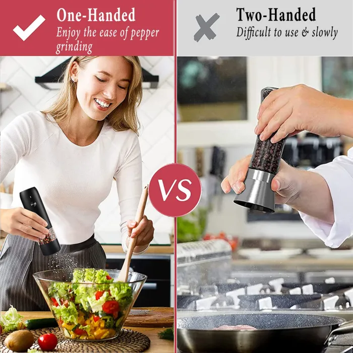 Rechargeable Electric Salt and Pepper Grinder Set - detail photo 4