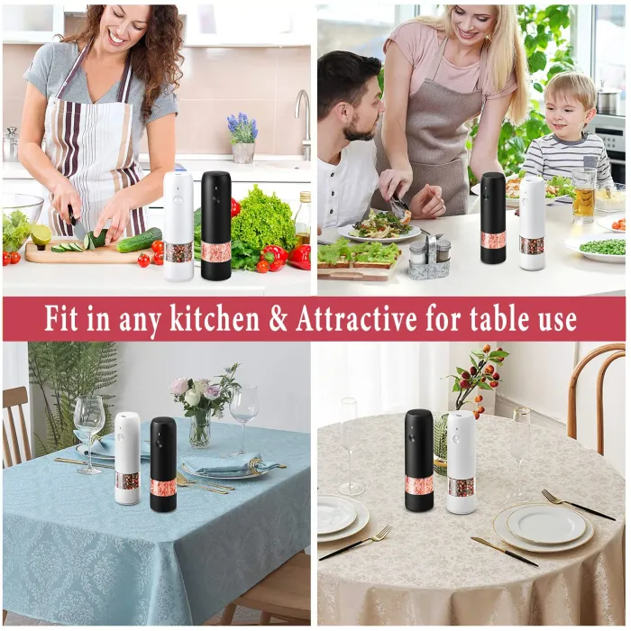 Rechargeable Electric Salt and Pepper Grinder Set - detail photo 5