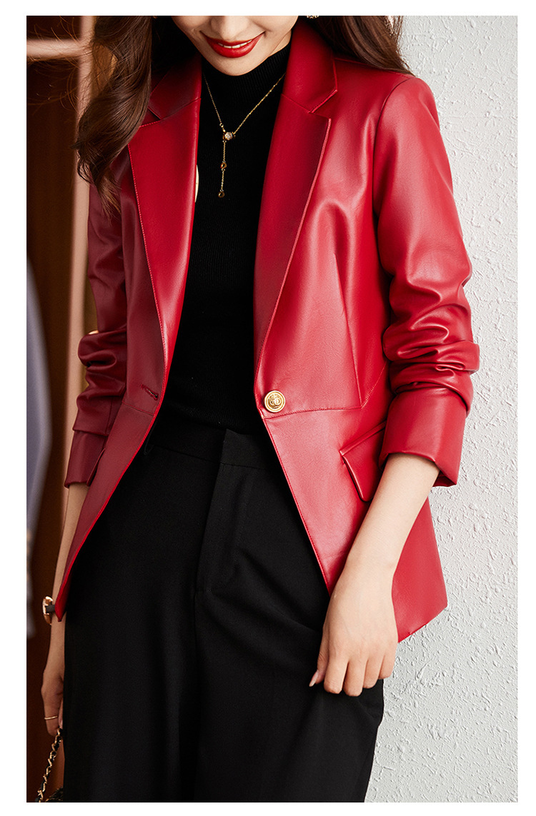 Title 5, Veste en cuir pour femme, coupe skinny et slim,...