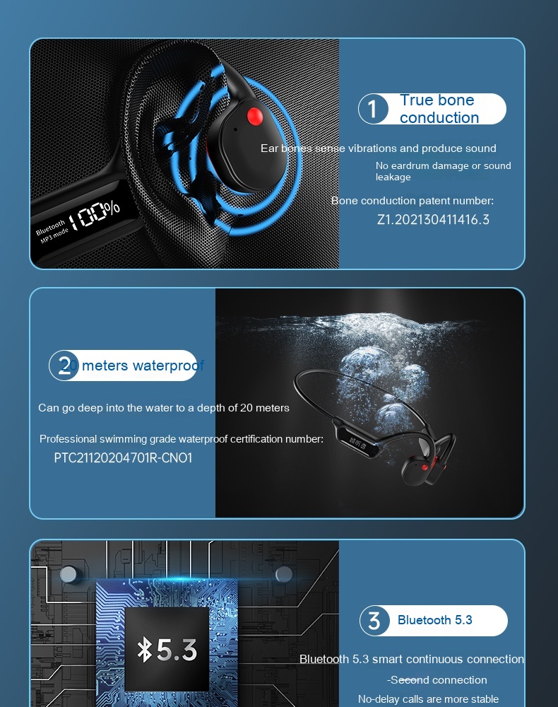 Title 2, Wasserdichter professioneller Bone Conduction B...