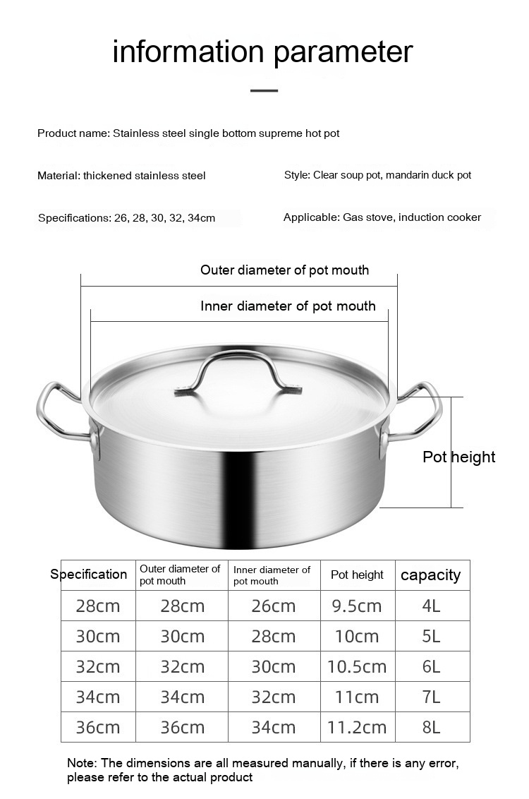 Title 1, Single Bottom Soup Pot Stainless Steel Inductio...