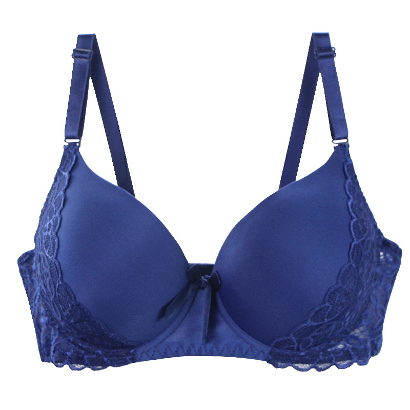 Title 5, Plus Size Comfort French Lace Pure Shiny Side Bra