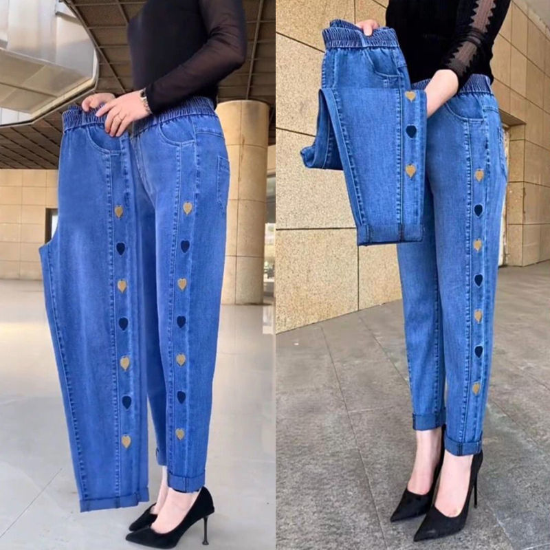 Title 10, Dames plus size jeans met hoge taille, slanke p...