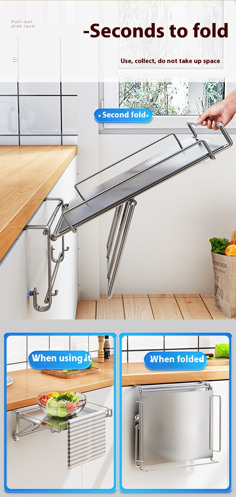 Title 1, Stainless Steel Foldable Kitchen Countertop Com...