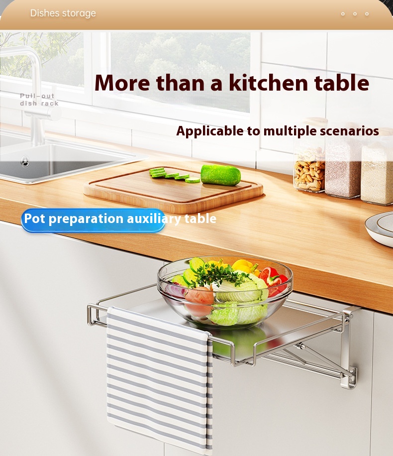 Title 5, Stainless Steel Foldable Kitchen Countertop Com...