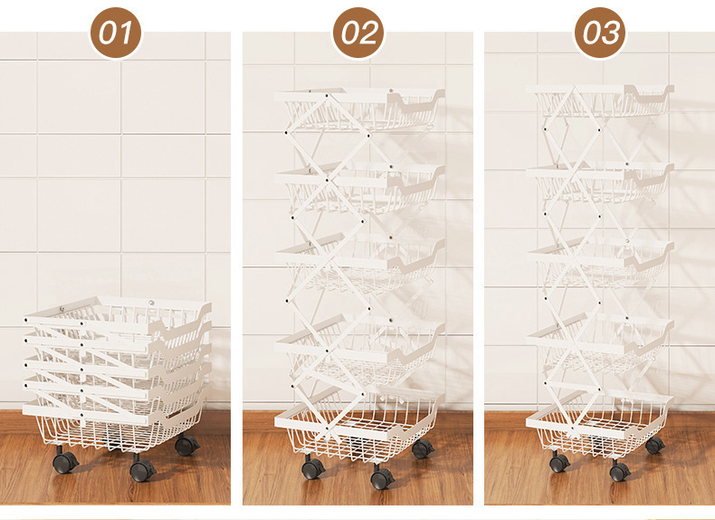 Title 4, Kitchen Storage Rack Floor Folding Multi-layer ...