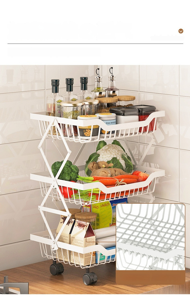 Title 11, Kitchen Storage Rack Floor Folding Multi-layer ...