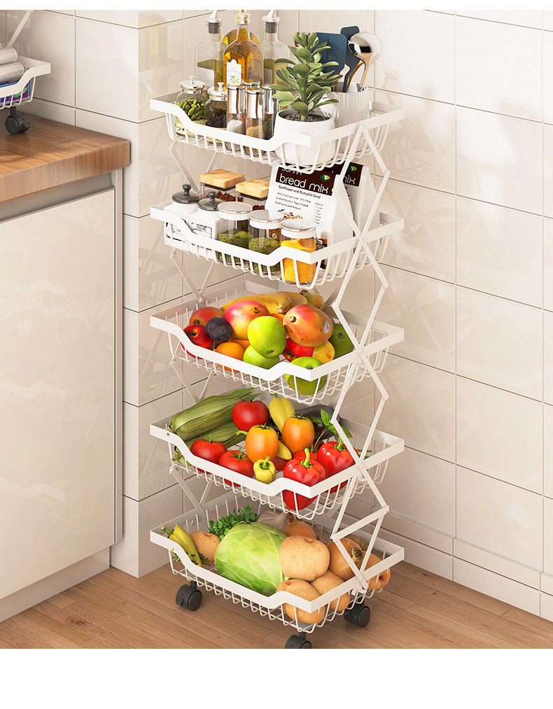 Title 16, Kitchen Storage Rack Floor Folding Multi-layer ...