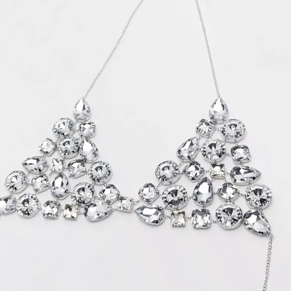 Title 3, Simple Rhinestone Geometric Bra Chain Jewelry R...