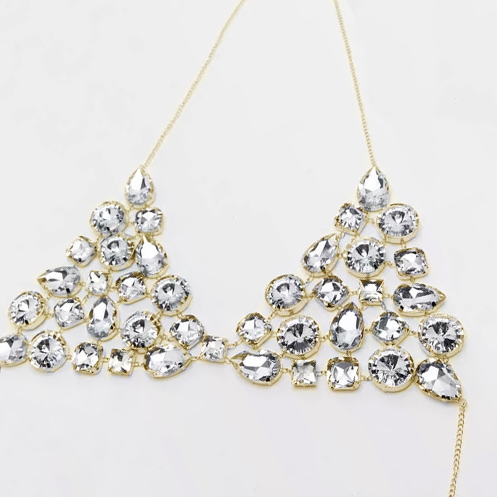 Title 6, Simple Rhinestone Geometric Bra Chain Jewelry R...