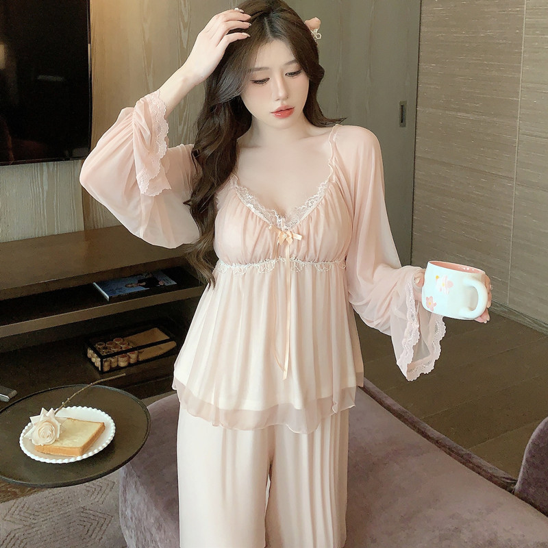 Title 4, Pure Desire Homewear Pajamas Suit Lace Modal Pa...