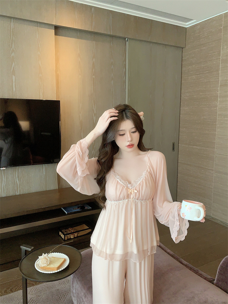 Title 7, Pure Desire Homewear Pajamas Suit Lace Modal Pa...