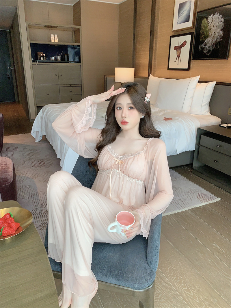 Title 15, Pure Desire Homewear Pajamas Suit Lace Modal Pa...