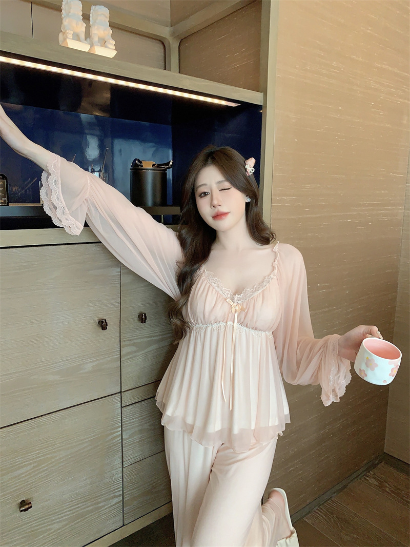 Title 17, Pure Desire Homewear Pajamas Suit Lace Modal Pa...