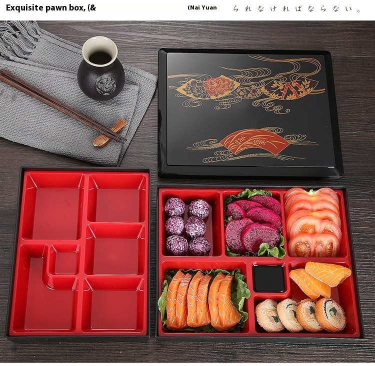 Title 1, Japanese Lunch Box Wood Grain Plastic Lunch Box...