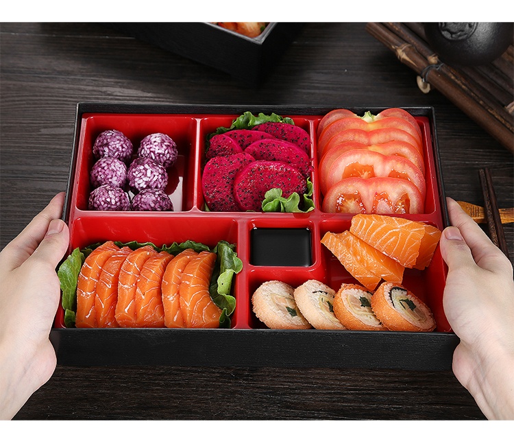 Title 10, Japanese Lunch Box Wood Grain Plastic Lunch Box...