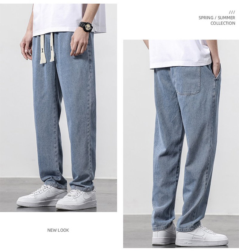 Title 3, Mens Summer Loose Wide Leg Jeans Pants Fashion...